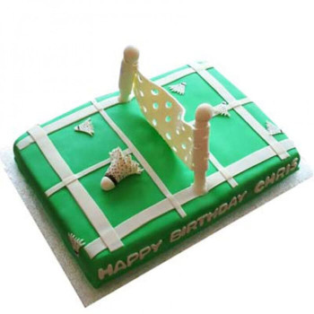 Smashing Badminton Court Fondant Cake