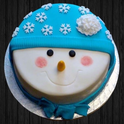 Snowy White Fondant Cake Delivery in Gurugram