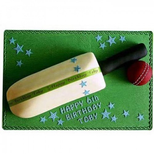 Splendid Cricket Bat Ball Fondant Cake Delivery in Gurugram