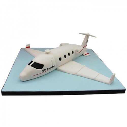 White Airplane Fondant Cake Delivery in Gurugram