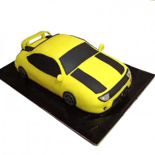 Yellow Designer Car Cake Delivery in Gurugram