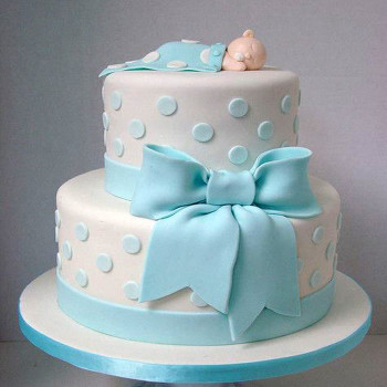 2 Tier Baby Shower Designer Fondant Cake 2 Tier Baby Shower Designer Fondant Cake
