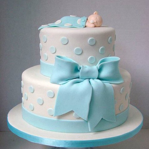 2 Tier Baby Shower Designer Fondant Cake Delivery in Gurugram