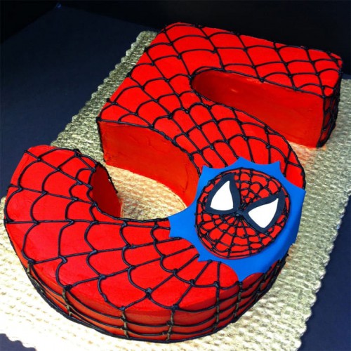5 Number Spiderman Theme Cake Delivery in Gurugram