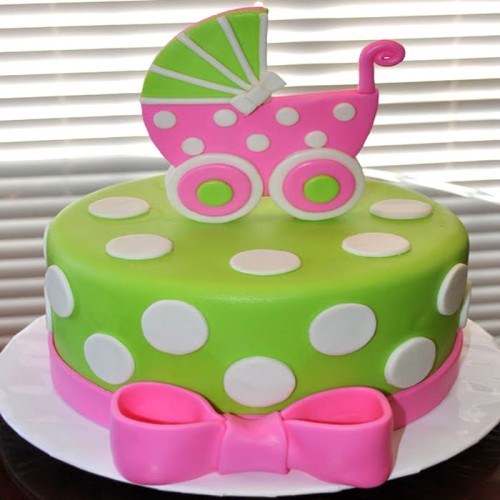 Baby Carriage Theme Fondant Cake Delivery in Gurugram