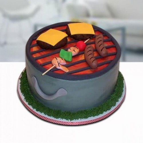 Barbeque Theme Fondant Cake Delivery in Gurugram