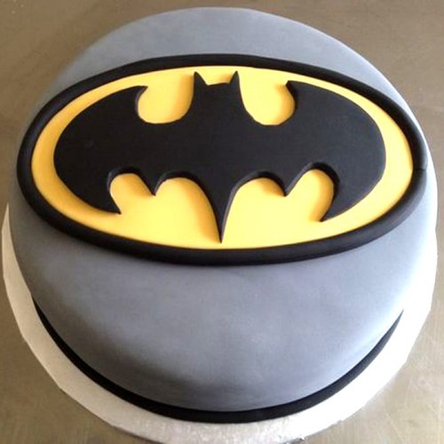 Batman Logo Fondant Cake Delivery in Gurugram