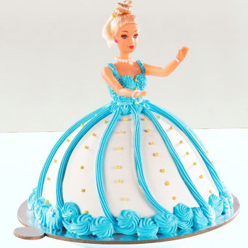 Blue Barbie Doll Cream Cake Blue Barbie Doll Cream Cake