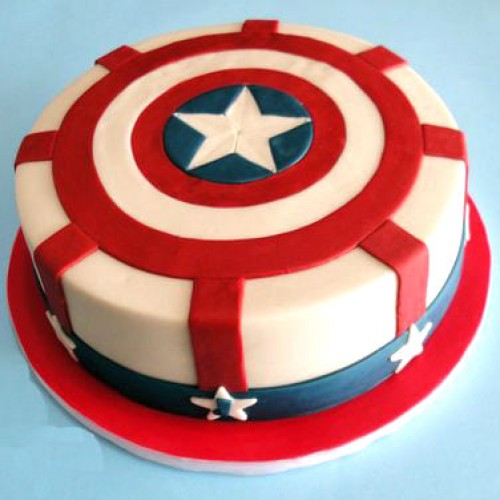 Captain America Shield Fondant Cake Delivery in Gurugram