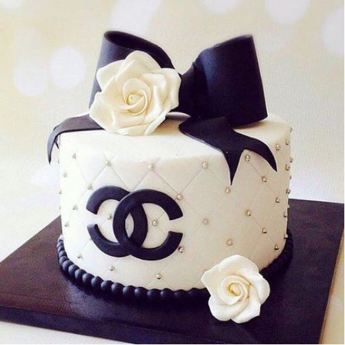 Chanel Theme Fondant Cake Delivery in Gurugram