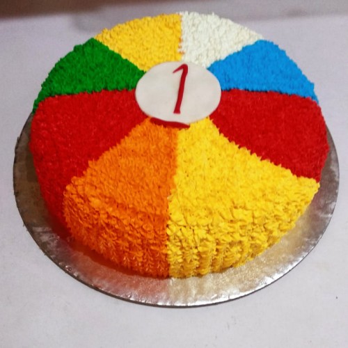 Colorful Pineapple Cream Cake Delivery in Gurugram