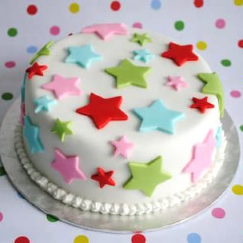 Colorful Stars Fondant Cake Delivery in Gurugram