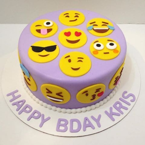 Emoji Faces Designer Fondant Cake Delivery in Gurugram