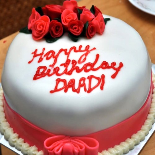 Fondant Birthday Cake For Grand Mother Delivery in Gurugram Fondant Birthday Cake For Grand Mother Delivery in Gurugram