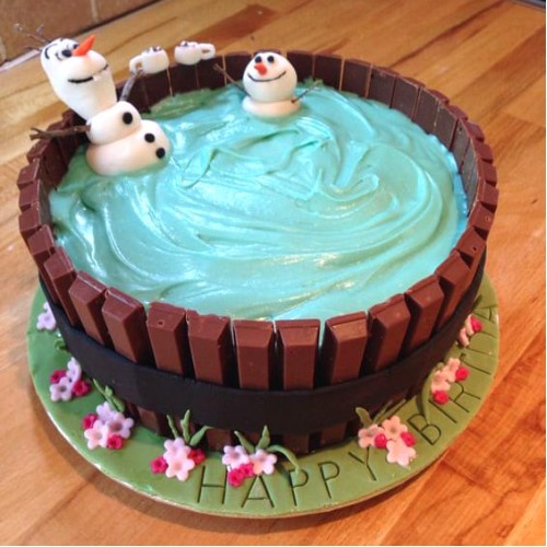 Frozen Olaf Kit Kat Cake Delivery in Gurugram