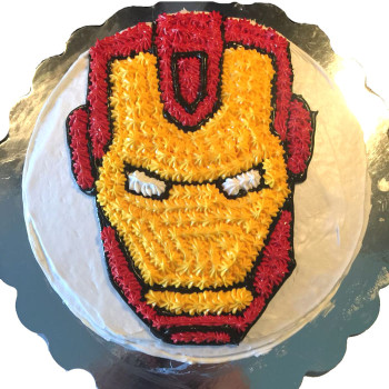 Iron Man Face Cream Cake Iron Man Face Cream Cake