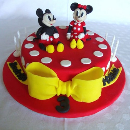 Mickey & Minnie Mouse Fondant Cake Delivery in Gurugram