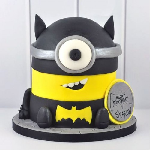 Minion As Batman Fondant Cake Delivery in Gurugram