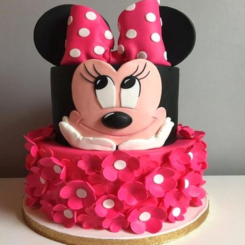 Minnie Mouse 1st Birthday Fondant Cake Delivery in Gurugram