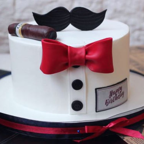 Mustache & Bow Tie Cake Delivery in Gurugram