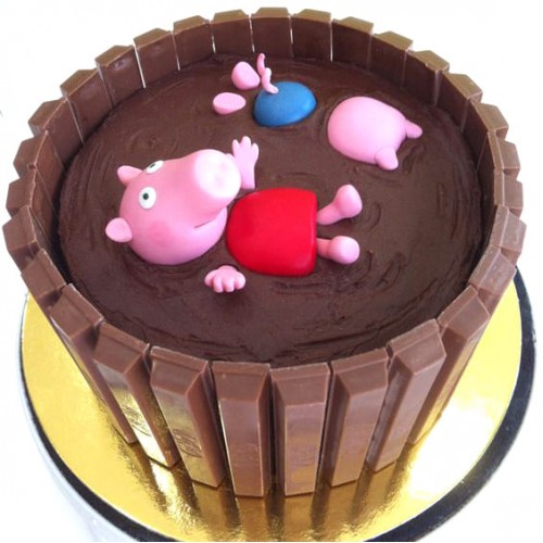 Peppa Pig Chocolate Kit Kat Cake Delivery in Gurugram