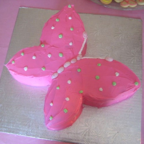 Pink Butterfly Cream Cake Delivery in Gurugram