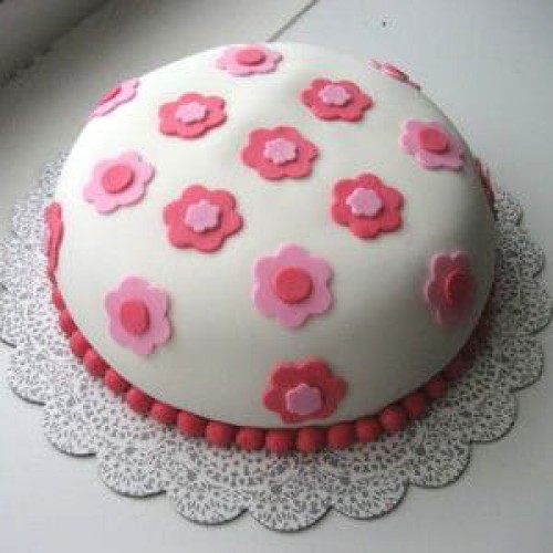 Pure Love Floral Fondant Cake Delivery in Gurugram
