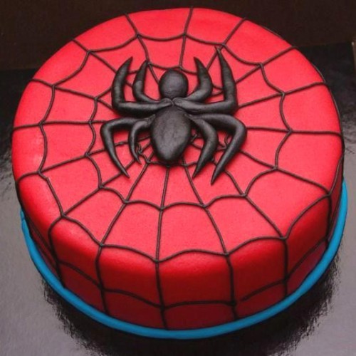 Spider Red Fondant Cake Delivery in Gurugram