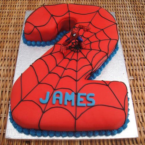 Spiderman 2 Number Fondant Cake Delivery in Gurugram