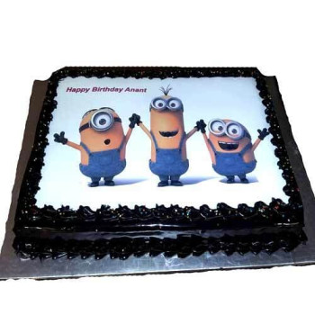 3 Minions Photo Cake 3 Minions Photo Cake
