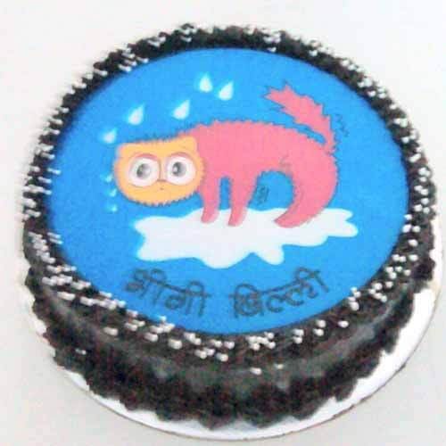 Bheegi Billi Cartoon Photo Cake Delivery in Gurugram