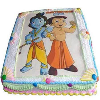 Chhota Bheem & Krishna Photo Cake