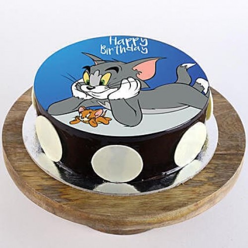 Classic Tom & Jerry Chocolate Photo Cake Delivery in Gurugram