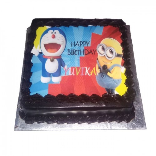 Doraemon & Minion Photo Cake Delivery in Gurugram
