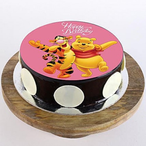 Pooh & Tigger Chocolate Photo Cake Delivery in Gurugram