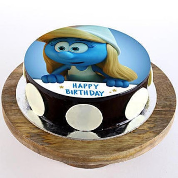Smurfette Chocolate Photo Cake Smurfette Chocolate Photo Cake