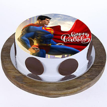 Superman Pineapple Photo Cake