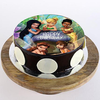 Tinker Bell Fairies Chocolate Photo Cake Tinker Bell Fairies Chocolate Photo Cake
