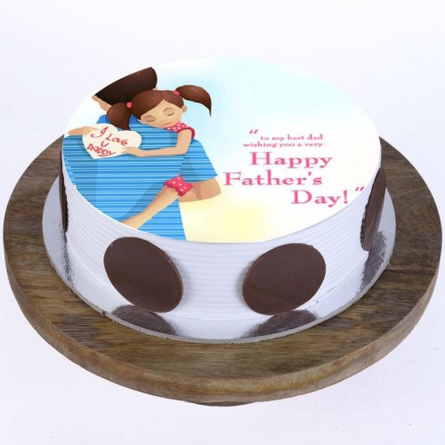 Happy Father's Day Pineapple Photo Cake Delivery in Gurugram
