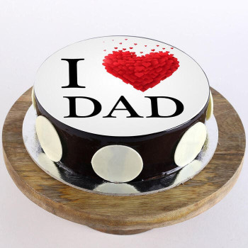 I Love Dad Chocolate Photo Cake