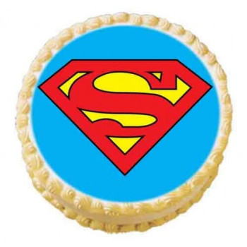 Superman Logo Photo Cake Superman Logo Photo Cake