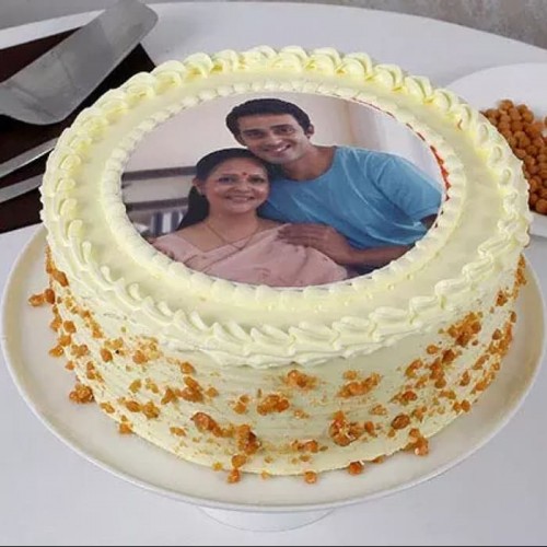 Butter Scotch Round Photo Cake Delivery in Gurugram