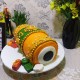 Orange Dhol Shape Fondant Cake in Gurgaon