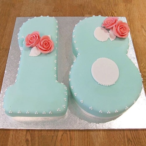 Number 18 Birthday Fondant Cake in Gurgaon Number 18 Birthday Fondant Cake in Gurgaon