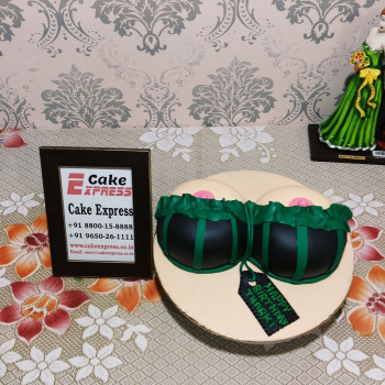 Black Open Bra Naughty Fondant Cake Black Open Bra Naughty Fondant Cake