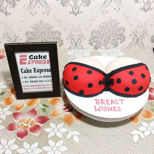 Polka Red Dot Bra Naughty Cake in Gurgaon