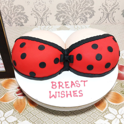 Polka Red Dot Bra Naughty Cake in Gurgaon