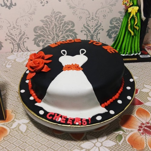 Bridal Gown Theme Fondant Cake Delivery in Gurugram