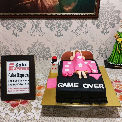 First Night Game Over Fondant Cake Delivery in Gurugram