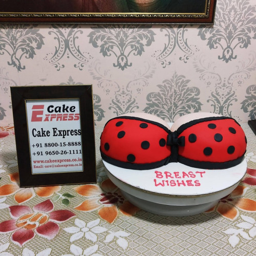 Polka Red Dot Bra Naughty Cake in Gurgaon